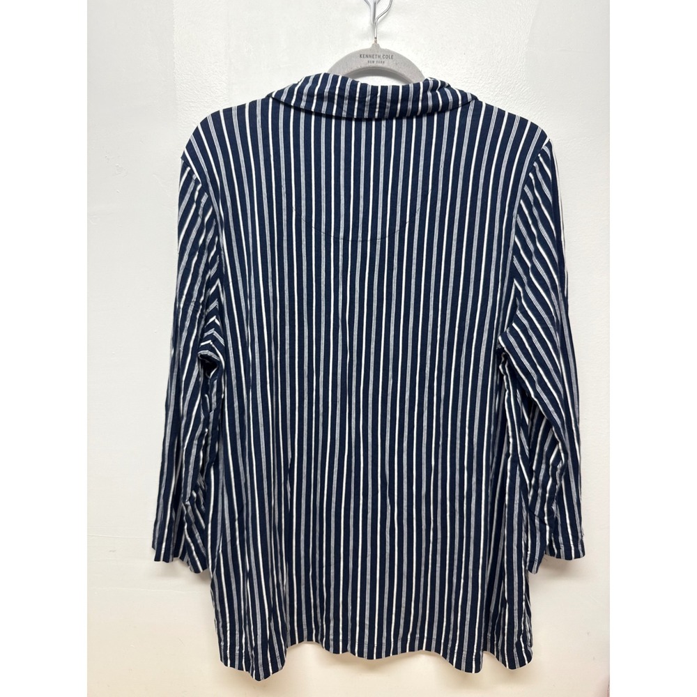 Soma Pajama Set Womens XL Navy White Striped Button Top & Pants Loungewear #49 - Picture 4 of 9